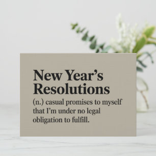 Funny New Year's Resolutions Sarcastic New Year   Invitation