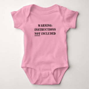 Funny Newborn Clothing: Instructions Not Included Baby Bodysuit