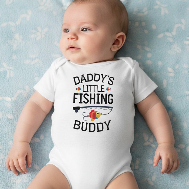Funny Newborn Gift | Daddy's Little Fishing Buddy  Baby Bodysuit (Creator Uploaded)