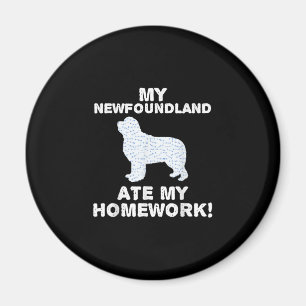 Funny Newfie   My Newfoundland Ate My Homework Magnet