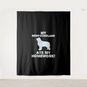 Funny Newfie My Newfoundland Ate My Homework Tapestry