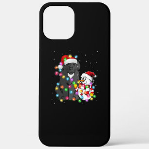 Funny Newfoundland Dog Christmas Snowman Light iPhone 12 Pro Max Case