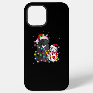 Funny Newfoundland Dog   Christmas Snowman Light iPhone 12 Pro Max Case