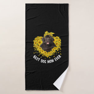 Funny Newfoundland Mum Loves Sunflower Mors Day Bath Towel