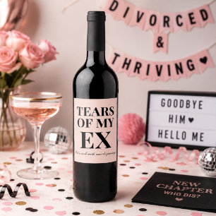 Funny Newly Single Break Up Divorce Party Wine Label