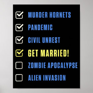 Funny newlywed humour for bride and groom honeymoo poster