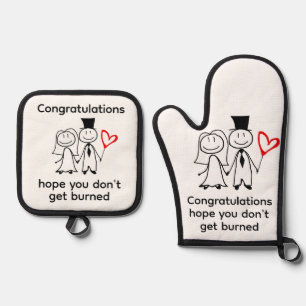Funny Newlywed Oven Mitt & Pot Holder Set