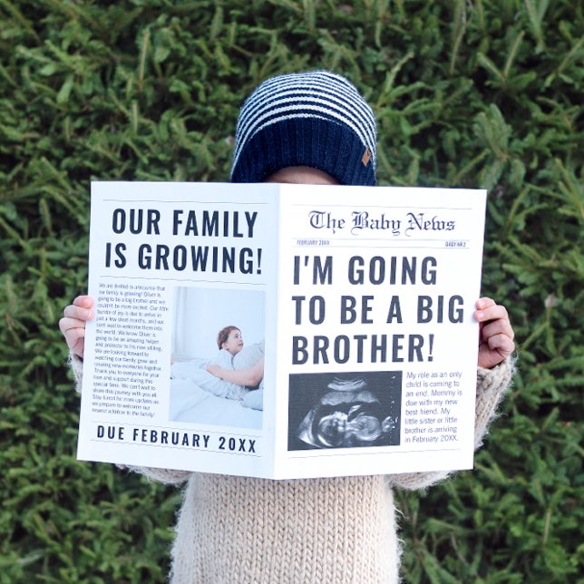 Funny Newspaper Big Brother Pregnancy Announcement (big brother newspaper pregnancy announcement)