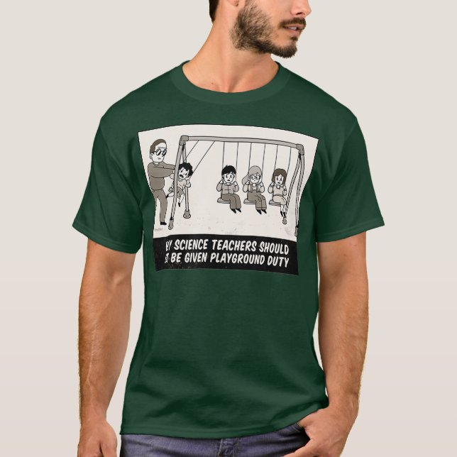 Funny Newton Cradle Science Teacher Physics T-Shirt (Front)