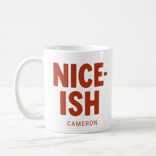 Funny Nice List Personalised Name Bold Christmas Coffee Mug