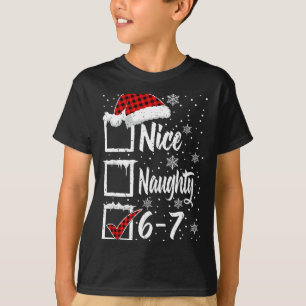 Funny Nice Naughty 67 Christmas Shirt Brain Rot Si