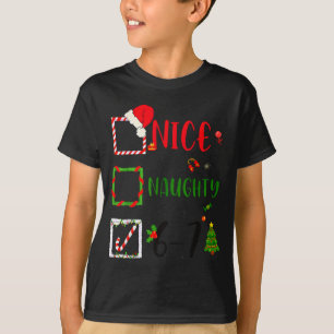 Funny Nice Naughty 6 7 Meme Christmas Six Seven  T-Shirt