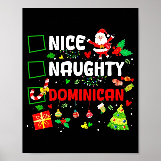 Funny Nice Naughty Dominican Family Men Women Chri Poster (Front)