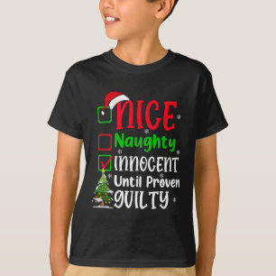 Funny Nice Naughty Innocent Christmas Xmas Adults  T-Shirt
