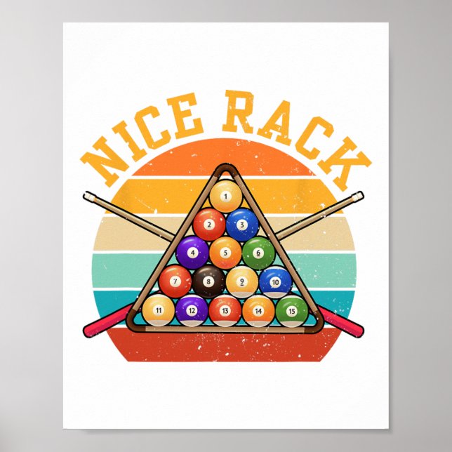 Funny Nice Rack Billiards Player Pool Triangle  Poster (Front)