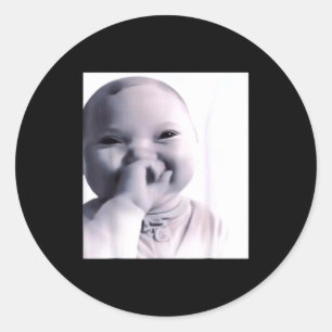 Funny Niche Baby Gen Z Meme Ai Viral Giggling Ai L Classic Round Sticker