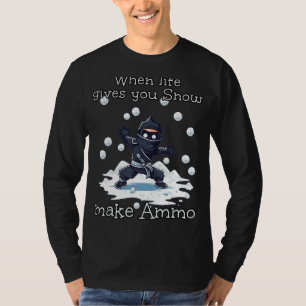 Funny Ninja Ammo for Snowball Fights in Winter Sea T-Shirt