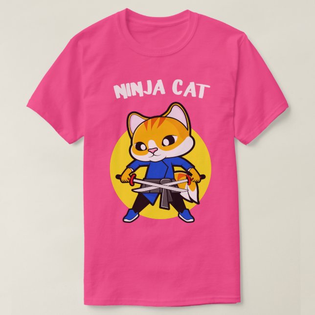Funny Ninja Cat Cats Lover Gift T-Shirt (Design Front)