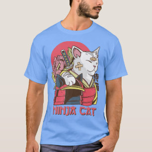 Funny Ninja Cat Japanese Samurai Karate Kung Fu Ma T-Shirt