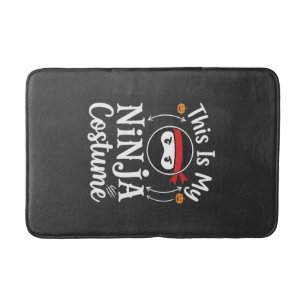 Funny Ninja Costume Halloween Design_1 Bath Mat