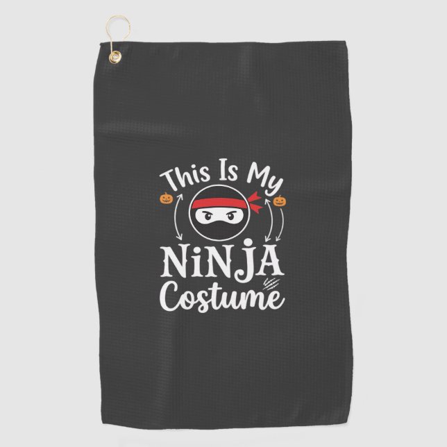 Funny Ninja Costume Halloween Design_1 Golf Towel (Front)