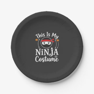 Funny Ninja Costume Halloween Design_1 Paper Plate