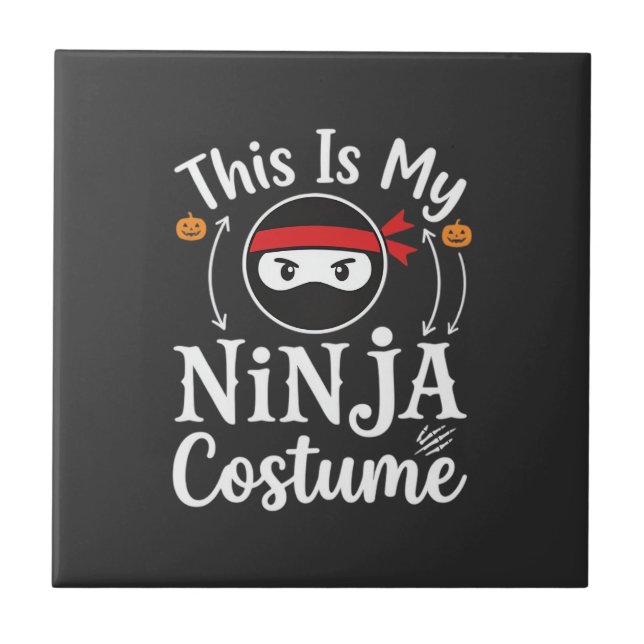 Funny Ninja Costume Halloween Design_1 Tile (Front)