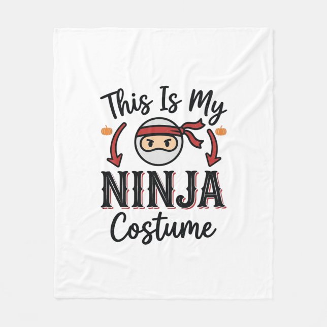 Funny Ninja Costume Halloween Vector Design_1 Fleece Blanket (Front)