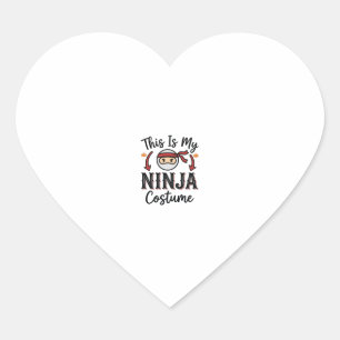 Funny Ninja Costume Halloween Vector Design_1 Heart Sticker