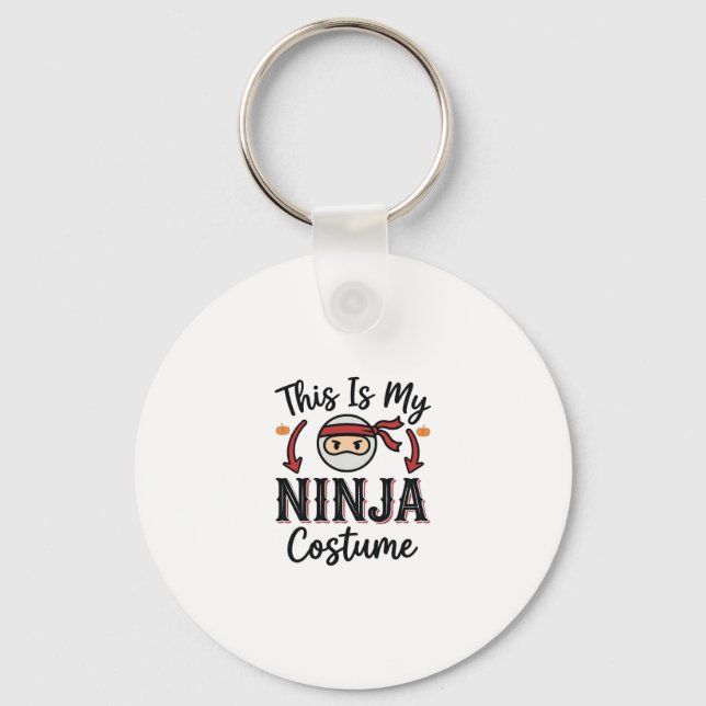 Funny Ninja Costume Halloween Vector Design_1 Key Ring (Front)