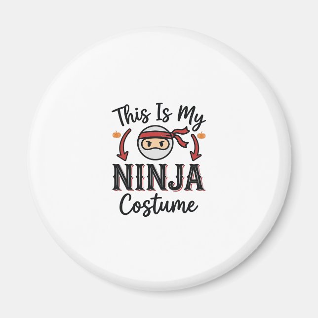 Funny Ninja Costume Halloween Vector Design_1 Magnet (Front)