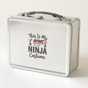 Funny Ninja Costume Halloween Vector Design_1 Metal Lunch Box