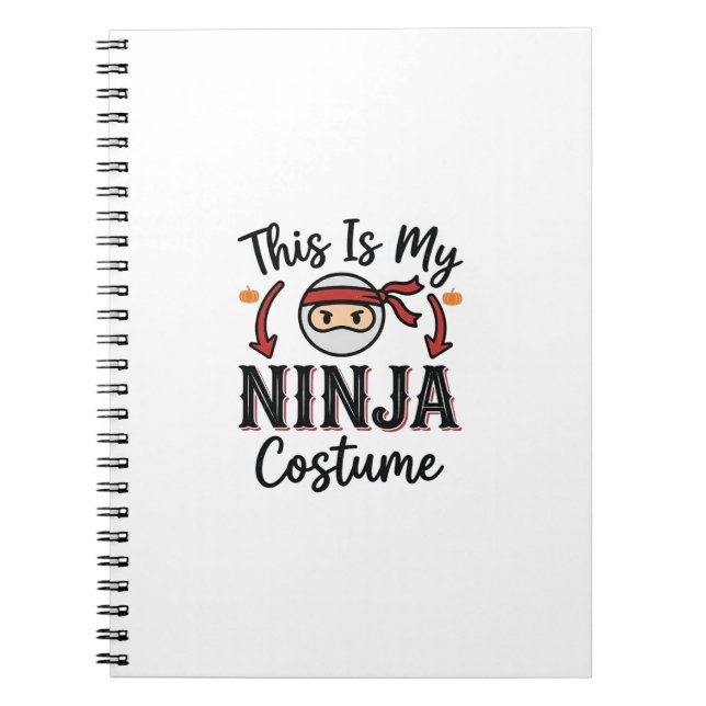 Funny Ninja Costume Halloween Vector Design_1 Notebook (Front)