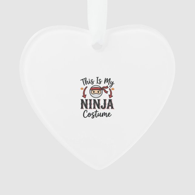 Funny Ninja Costume Halloween Vector Design_1 Ornament (Front)