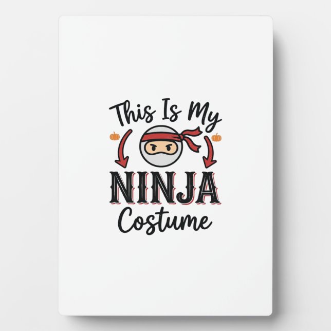 Funny Ninja Costume Halloween Vector Design_1 Plaque (Front)