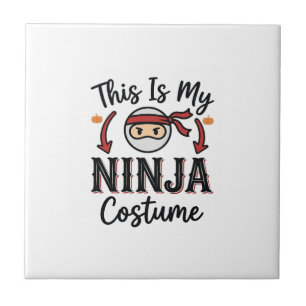 Funny Ninja Costume Halloween Vector Design_1 Tile