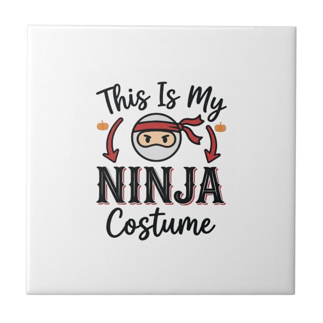 Funny Ninja Costume Halloween Vector Design_1 Tile (Front)