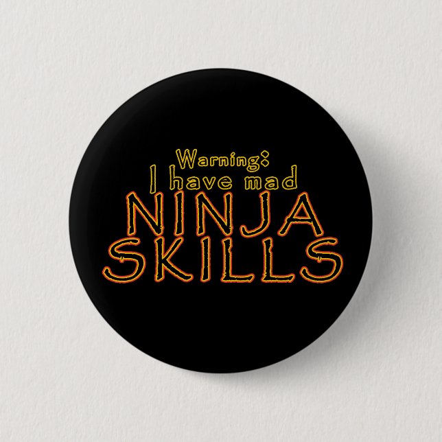 Funny Ninja Joke Pins and Buttons (Front)