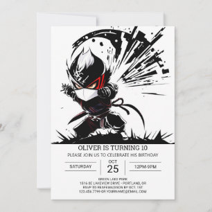 Funny Ninja Secret Agent Birthday Invitation