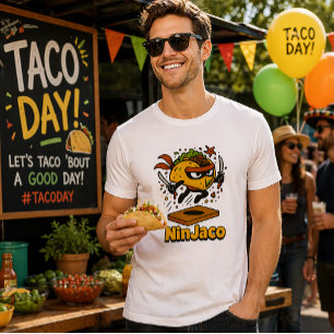 Funny Ninja Taco "NinJaco" Cartoon Design Tri-Blend Shirt