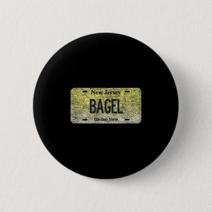 Funny Nj State Vanity License Plate Bagel 6 Cm Round Badge