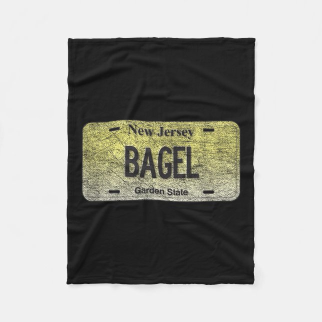 Funny Nj State Vanity License Plate Bagel  Fleece Blanket (Front)