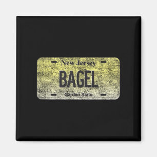 Funny Nj State Vanity License Plate Bagel Magnet