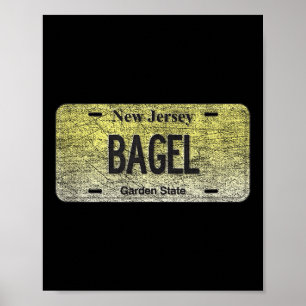 Funny Nj State Vanity License Plate Bagel Poster