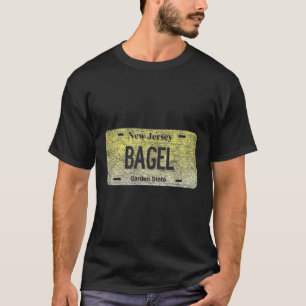 Funny Nj State Vanity License Plate Bagel  T-Shirt