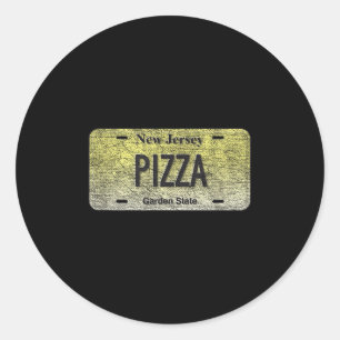 Funny Nj State Vanity License Plate Zza Classic Round Sticker