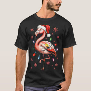 Funny Nk Flamingo Christmas Tree Lights Xmas Snowf T-Shirt