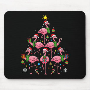 Funny Nk Flamingo Christmas Tree Santa Hats Holida Mouse Pad