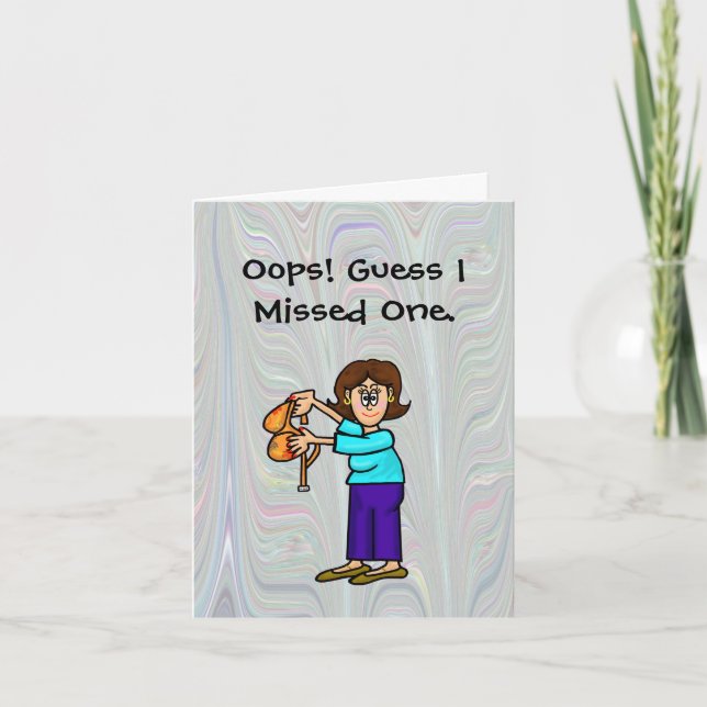 Funny No Bra Day Hippie 1960's Card (Front)