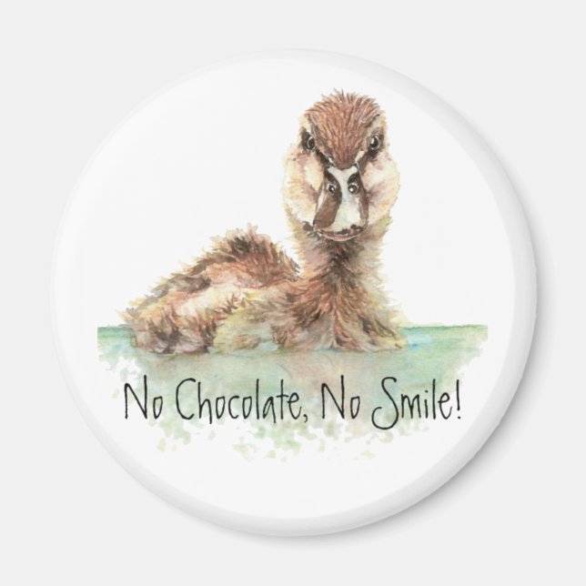 Funny, No Chocolate, No Smile, Angry Duck, Bird Magnet (Front)